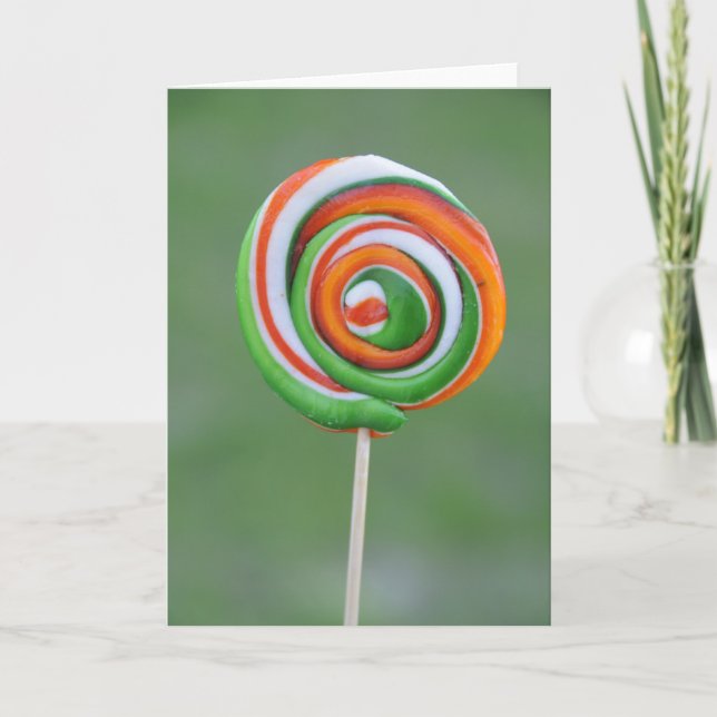 Orange and green lollipop card (Front)