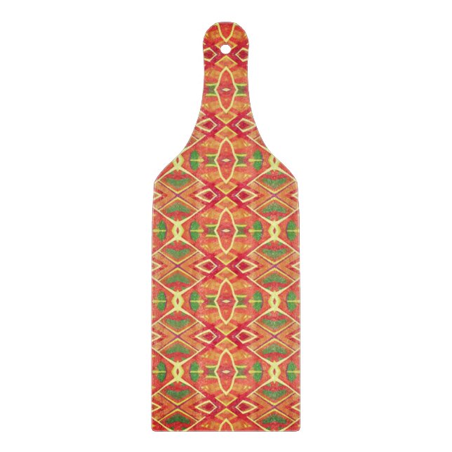 Orange and green pattern cutting board (Front)