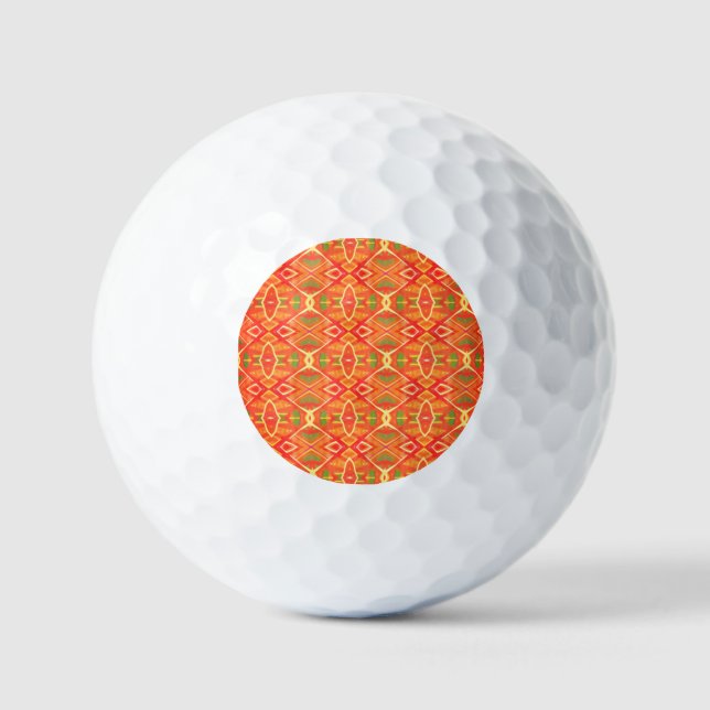 Orange and green pattern golf balls (Front)