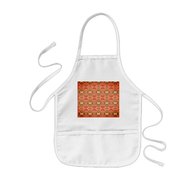 Orange and green pattern kids apron (Front)