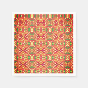 Orange and green pattern napkin