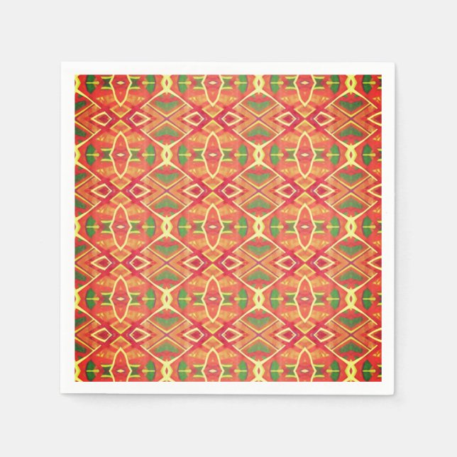 Orange and green pattern napkin (Front)