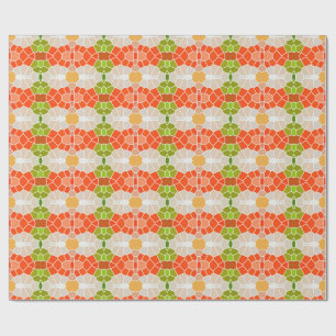 Orange and Green Pattern Wrapping Paper