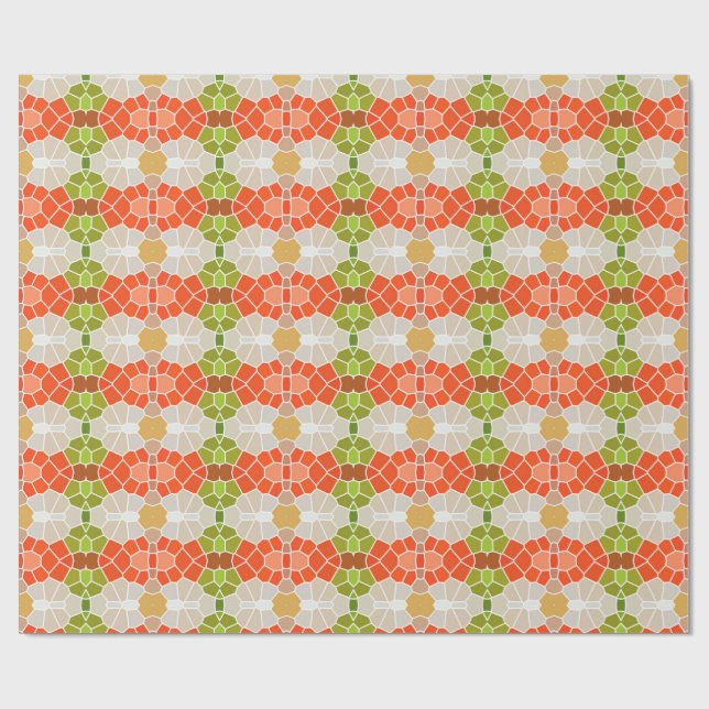 Orange and Green Pattern   Wrapping Paper (Flat)