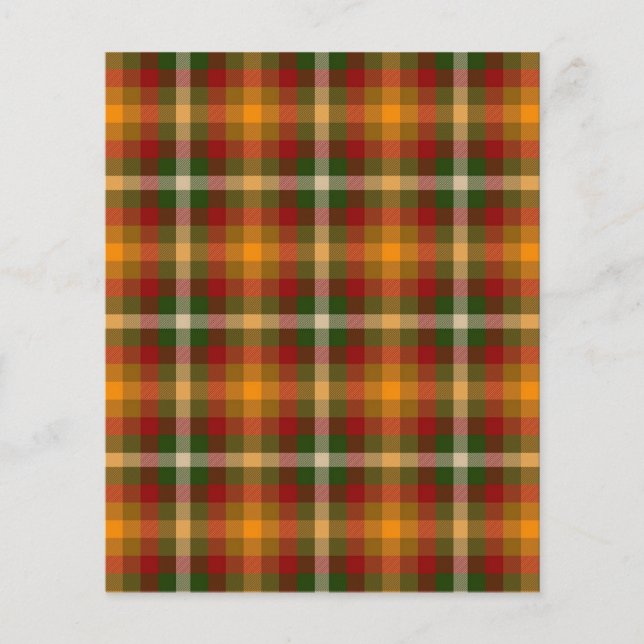 Orange and green plaid scrapbook background paper (Front)