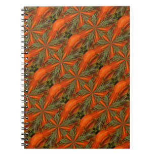 Orange And Green Shapes Abstract Art Notebook