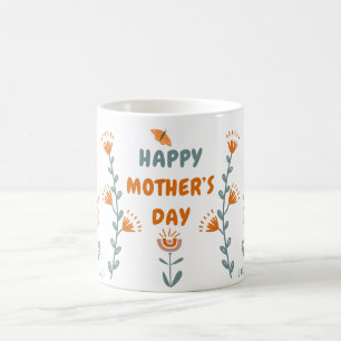 Orange and Green Simple Mother's Day Personal Mug