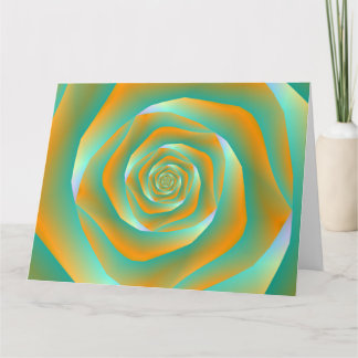 Orange and Green Spiral Rose Big Greeting Cards