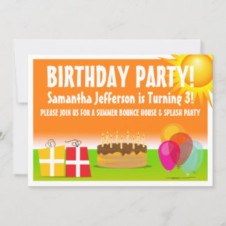 Orange and Green Summer Outdoor Birthday Invitation