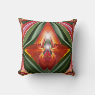 Orange and Green Yoga Abstract II Throw Pillow