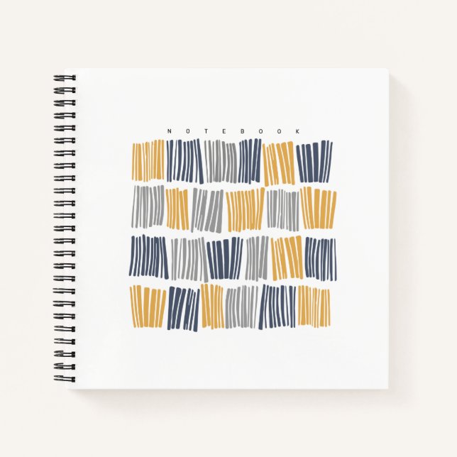 Orange and Grey Abstract Spiral Notebook (Front)