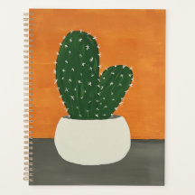 Orange and Grey Acrylic Potted Cactus