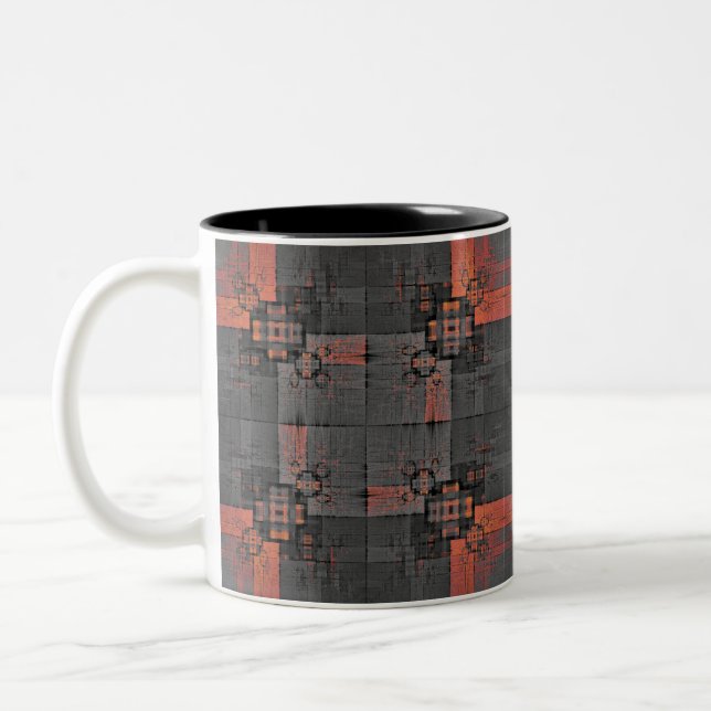 Orange and Grey Crossroads Mug (Left)