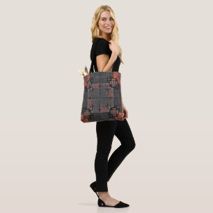 Orange and Grey Crossroads Tote Bag
