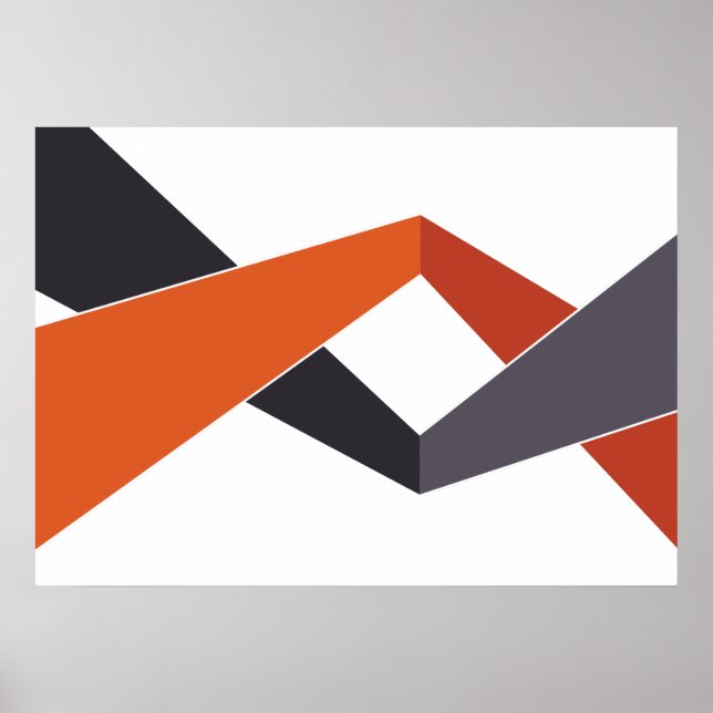 Orange and Grey Geometric Poster (Front)