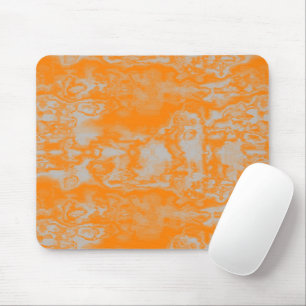 Orange and grey marble mouse pad
