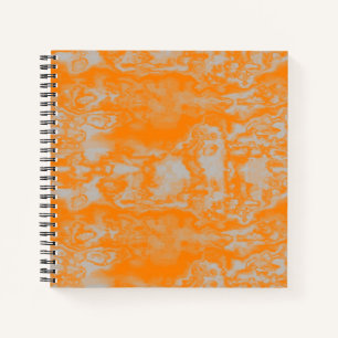 Orange and grey marble notebook
