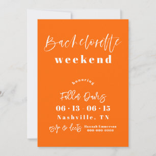 Orange And Hot Pink Bachelorette Invite Itinerary