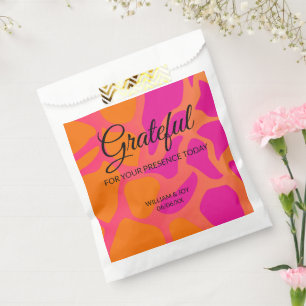 Orange and Hot Pink Gradient Grateful Favour Bag