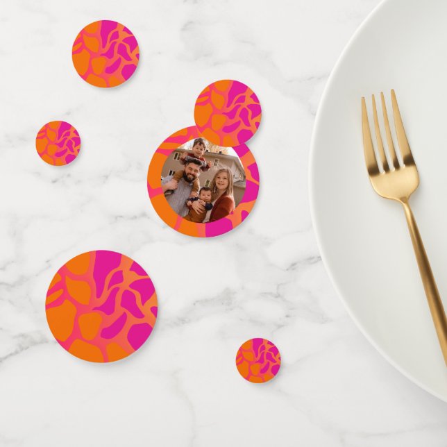 Orange and Hot Pink Gradient with Photo Confetti (Group)