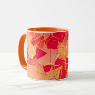 Orange and Hot Pink, Kadinsky Inspired Abstract Mug