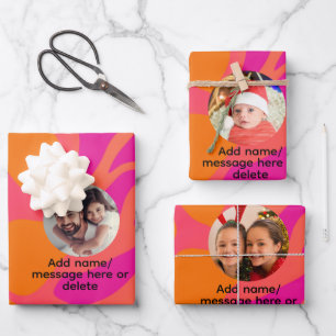 Orange and Hot Pink Photo Gradient Wrapping Paper