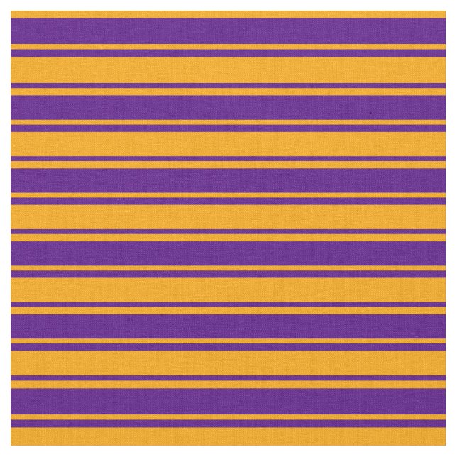 Orange and Indigo Coloured Stripes/Lines Pattern Fabric (Close Up)