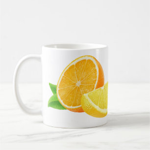Orange and lemon coffee mug