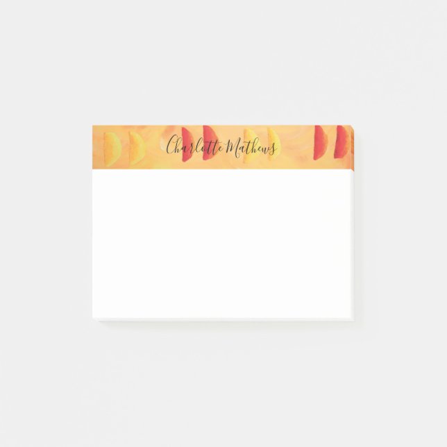 Orange and Lemons Citrus Personalised Post-it Notes (Front)