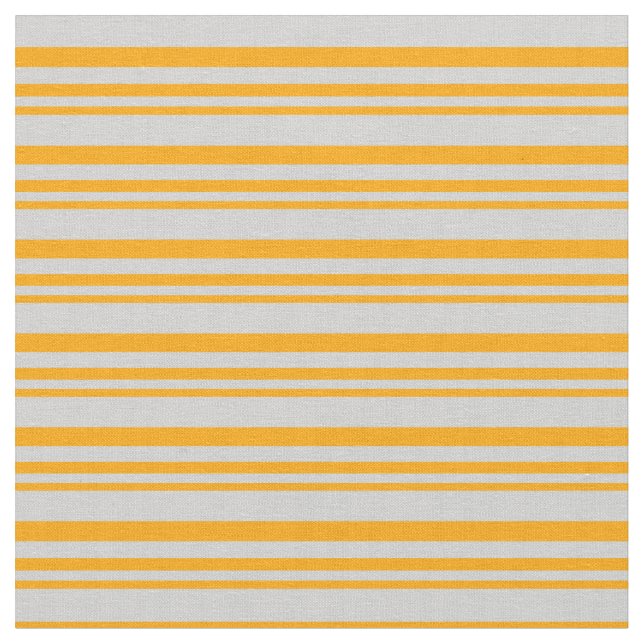 Orange and Light Grey Stripes Pattern Fabric (Close Up)