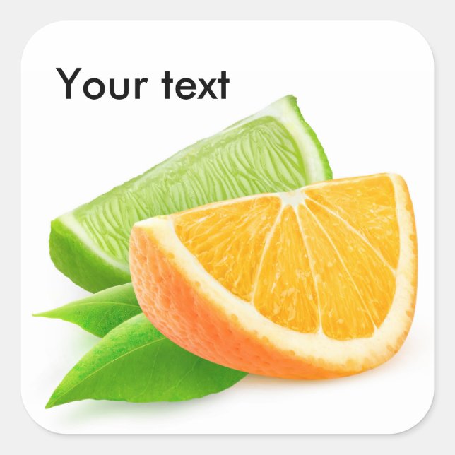 Orange and lime square sticker (Front)