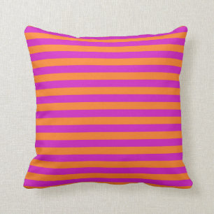Orange and Magenta Stripes Cushion