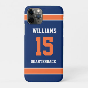 Orange and Navy Blue Football iPhone 11 Pro Case