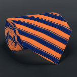 Orange and Navy Blue Stripes Tie<br><div class="desc">Men's Ties. ⭐99% of my designs in my store are done in layers. This makes it easy for you to resize and move the graphics and text around so that it will fit each product perfectly. 📌 (Please be sure to resize or move graphics if needed before ordering) You can...</div>