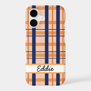 Orange and Navy Plaid