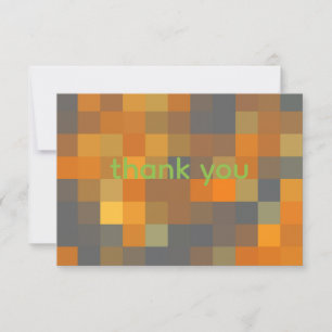 Orange and Navy Thank You Card