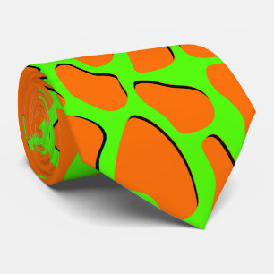 Orange and Neon Green Tie