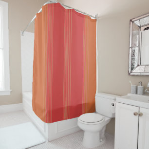Orange and Peach Stripes Shower Curtain