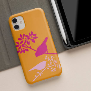 Orange and Pink Birds iPhone 15 Pro Max Case