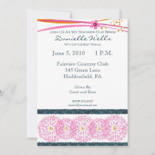 Orange and Pink Bridal Shower Invitaitons Invitation