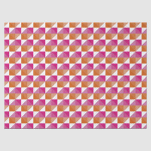 Orange and Pink Chequerboard Tissue Paper