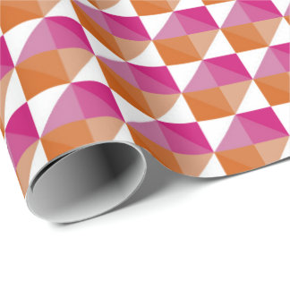 Orange and Pink Chequerboard Wrapping Paper