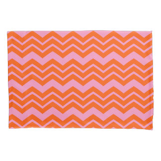 Orange and Pink Chevron Pattern Design Pillowcase