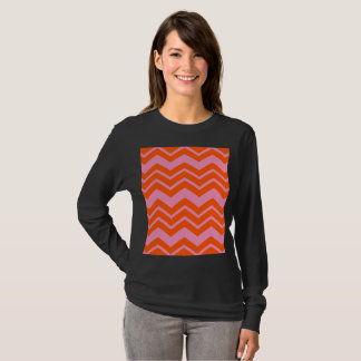 Orange and Pink Chevron Pattern Design T-Shirt