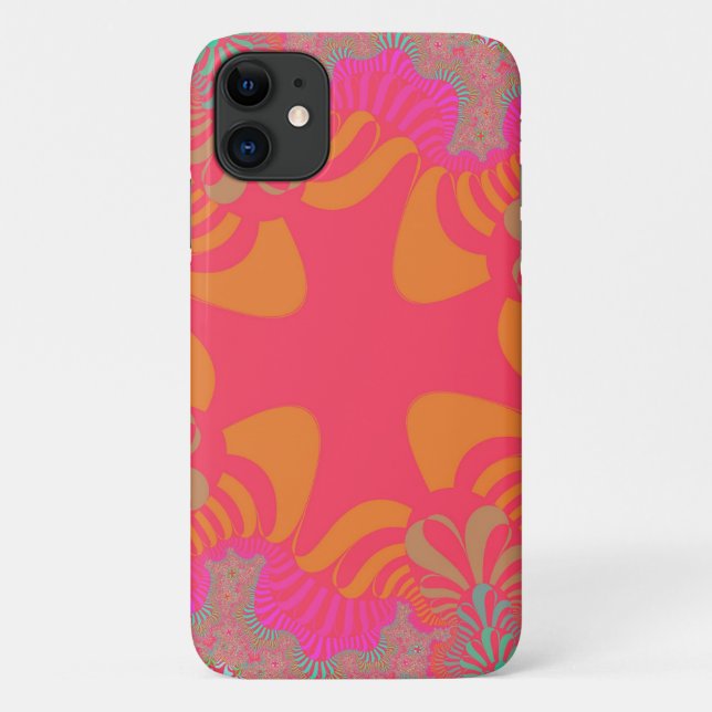 Orange and Pink Cross Case-Mate iPhone Case (Back)