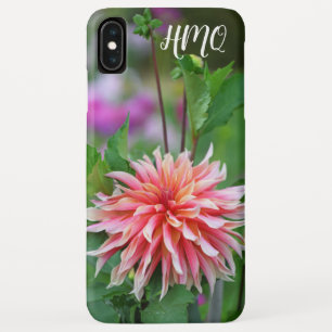 Orange and Pink Dahlia Flower Personal Initials iPhone XS Max Case