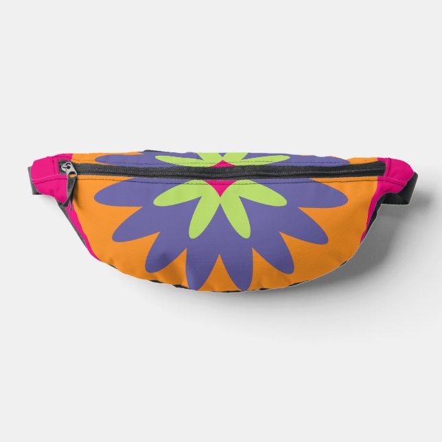 orange and pink floral shapes illustration bum bags (Lay Down)