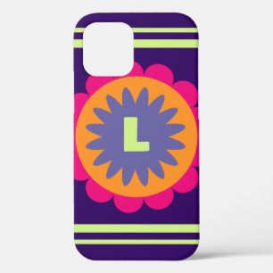 orange and pink floral shapes illustration iPhone 12 pro case