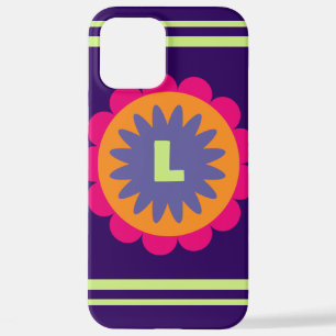 orange and pink floral shapes illustration iPhone 12 pro max case