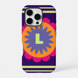 orange and pink floral shapes illustration iPhone 16 pro case